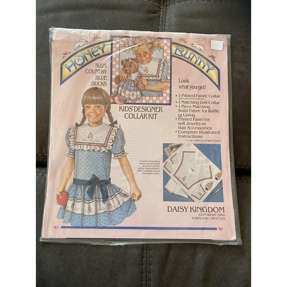 2-Honey Bunny Collar Kits Daisy Kingdom 5024 Ballet 5025 Ducks Blue Pink Easter